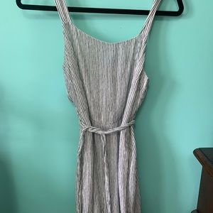 American Eagle black and white striped jumpsuit
